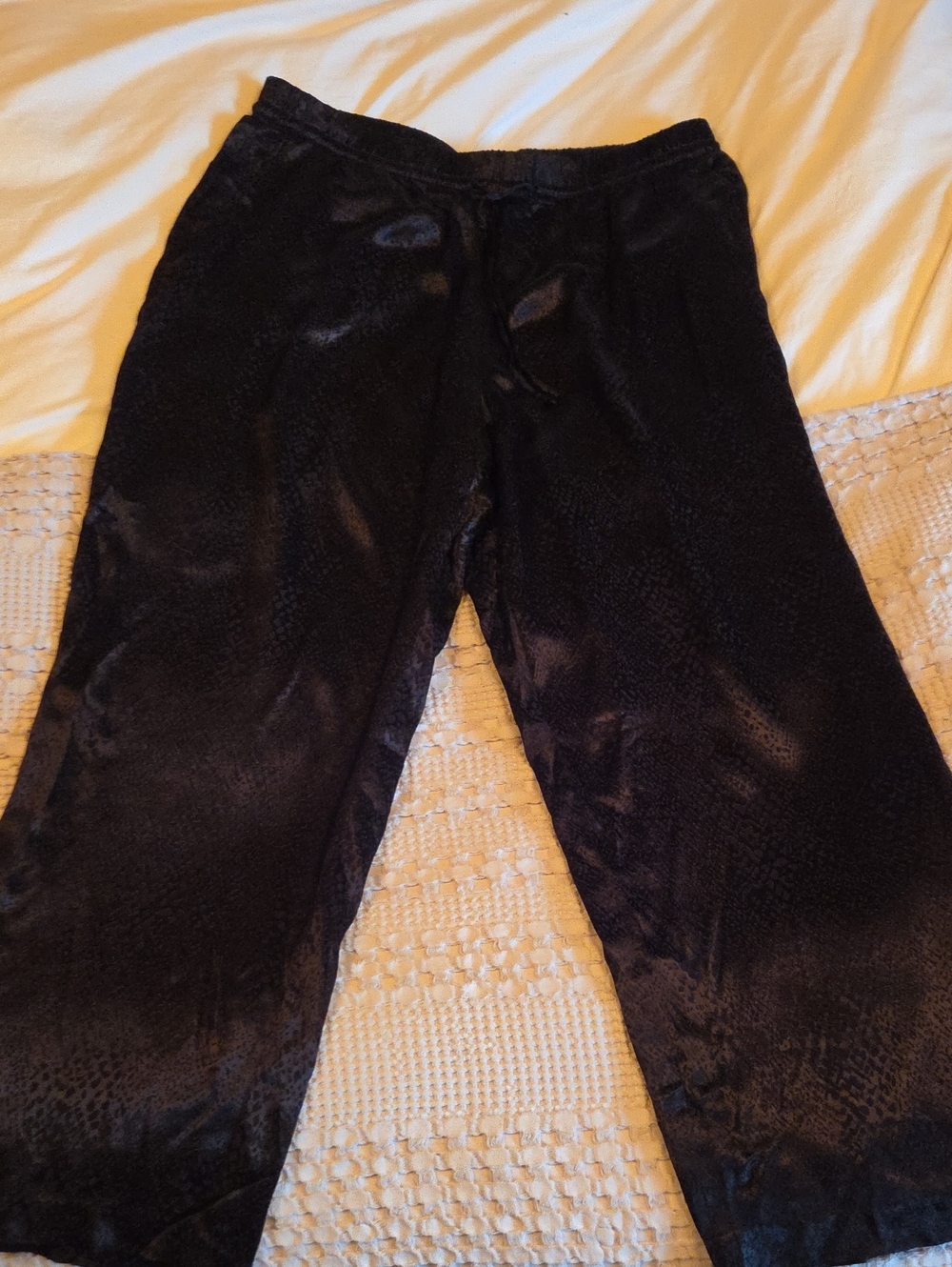 H&M Black Snake Print Wide Leg Pants Size Xl